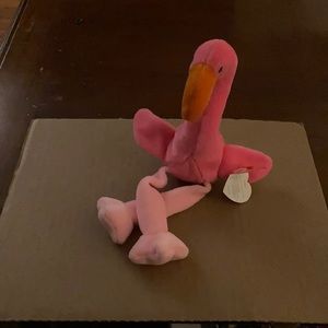 Ty Pinky Flamingo Beanie Baby 1995 Rare & retired.